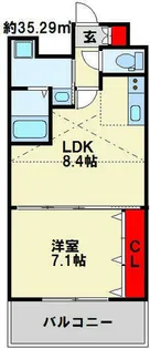 No.65クロッシングタワー【1905号室】の間取り