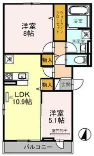 アーク グレイス 源氏ケ丘【2階】の間取り