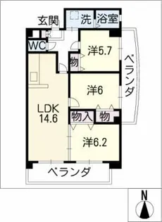 第2エクセルカナメ【1階】の間取り