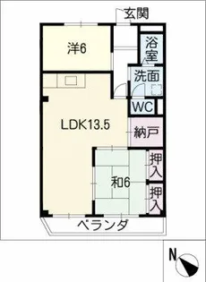 クレール砂田【2階】の間取り