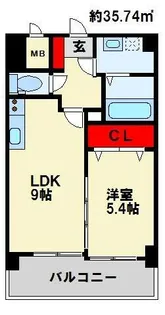 FORTUNATE 砂津【8階】の間取り
