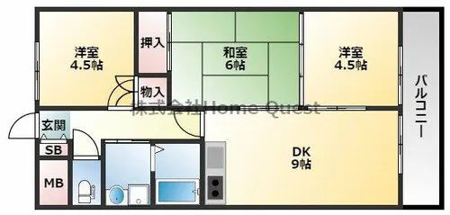 福徳ハイツ【6階】の間取り
