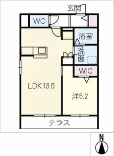 LA PACE 川名【1階】の間取り