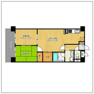 ホワイティ西新II【9階】の間取り