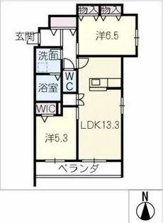LA PACE 川名【2階】の間取り