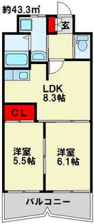S-FORT小倉【407号室】の間取り