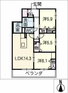 ルミエール・ド・ソレイユ【1階】の間取り