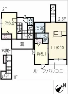コーシェリ【2階】の間取り
