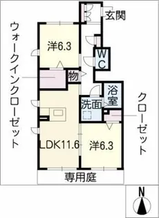 ニューエムエリア12 A棟【1階】の間取り