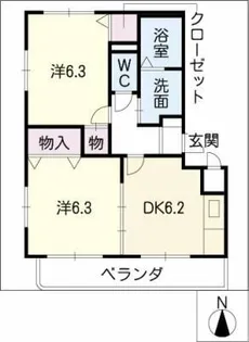 パピヨンフラット【3階】の間取り