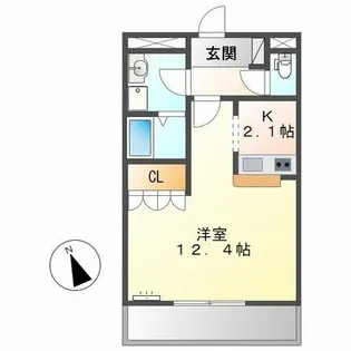 スプリングス【202号室】の間取り