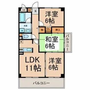 エトワール千代田【9階】の間取り