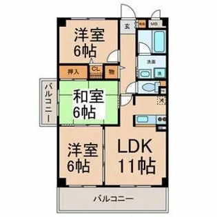 エトワール千代田【9階】の間取り
