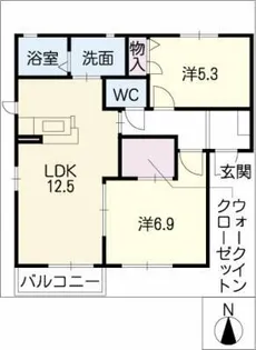 グレイスシャインN【1階】の間取り