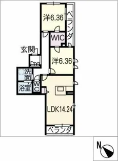 三渓ヒルズ向山【2階】の間取り