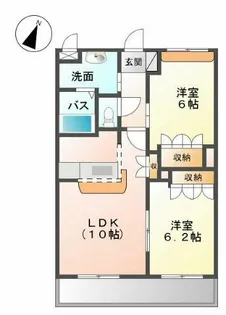 サザンクロス【207号室】の間取り