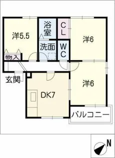 ルーチェ B棟【2階】の間取り