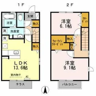サニーコート【A号室】の間取り