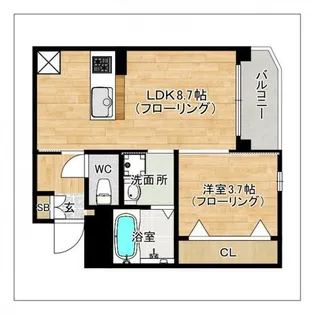 LIBTH箱崎南【404号室】の間取り