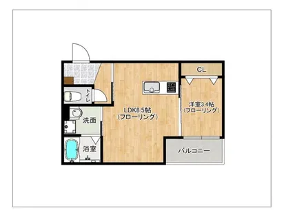 メゾンクレール二日市参番館【2階】の間取り