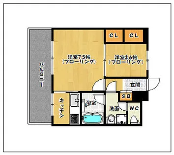 リアンシエルブルー東公園【8階】の間取り