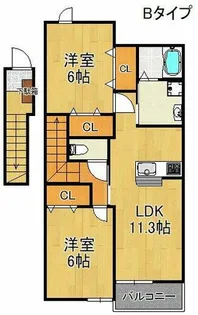 ウイズダムパレスB【2階】の間取り