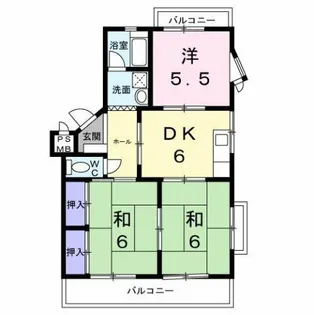 レジデンス栄Ⅱ【2-1号室】の間取り