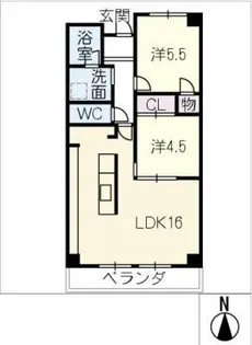 一光ハイツ山王A棟609号室【6階】の間取り