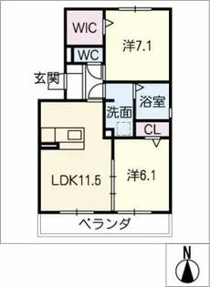 セジュール ハイグッチⅡ【1階】の間取り