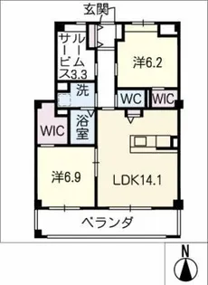ヴァルム レッヘルン【5階】の間取り