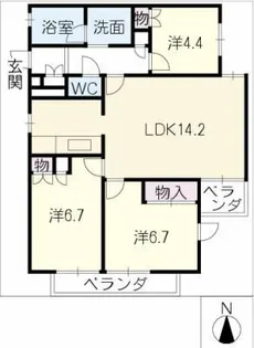 アビタ覚王山【1階】の間取り