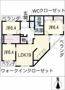グランディール八事石坂【1階】の間取り