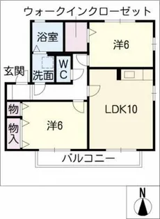 グランリッツ西島B棟【2階】の間取り