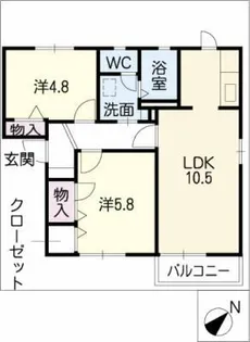 サニーハウス【1階】の間取り