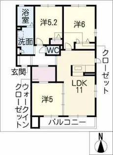 プロディジョーソC棟【1階】の間取り
