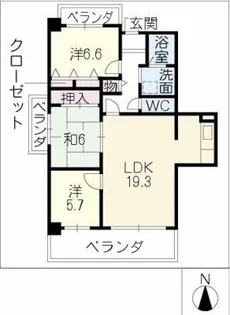ウィンコート白川【5階】の間取り