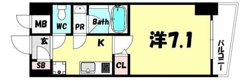 アプリーレ三宮イースト【1階】の間取り