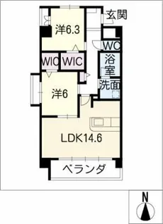 グランドソレイユ蟹江【3階】の間取り