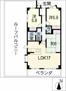 藤マンションⅡ【5階】の間取り