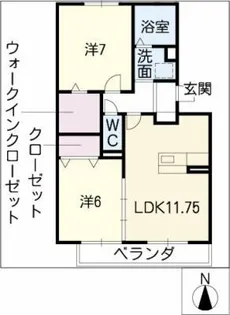 パフュームA【2階】の間取り