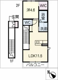 プロヌーブ・ツー【2階】の間取り