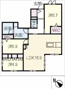 Grace Hills 八事【1階】の間取り