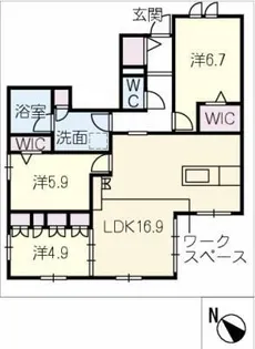 Grace Hills 八事【1階】の間取り