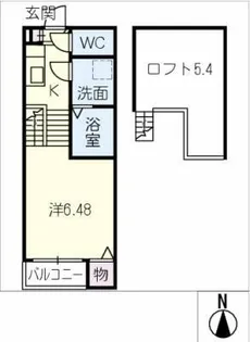 エムズコート妙音通【2階】の間取り