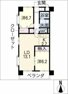 シャイニング.ヒルズ【2階】の間取り