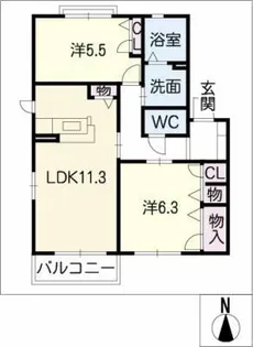 Pal Court C棟【1階】の間取り