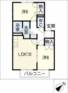 ジュネス ミドリ【2階】の間取り