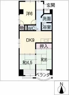 サンハイツ亀の井【1階】の間取り