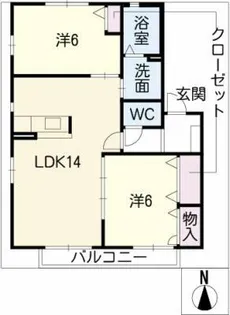 パークヒルズB【1階】の間取り