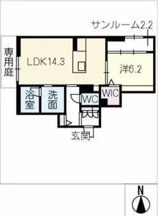 ル・ヴェール平芝【1階】の間取り